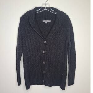 Eddie Bauer grey long sleeve shawl neck cardigan sweater - petite medium / PM